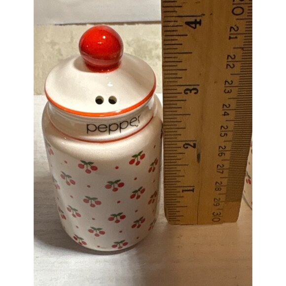 Josef Originals Salt & Pepper Shakers Ceramic Cherry Design Japan Vintage - Picture 7 of 8